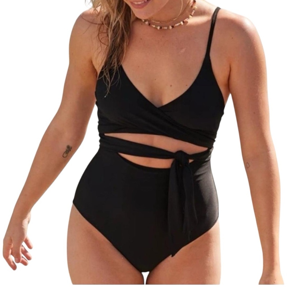 Aerie Black Elegant One Piece Swimsuit